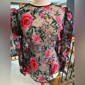 & Other Stories Stockholm Atelier Lace Embroidered Long-sleeve Blouse Top 6